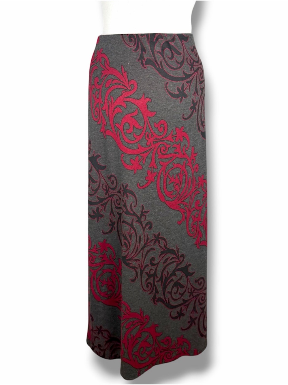 Y2K ECI New York Burgundy Paisley Maxi Skirt Small Boho Pull-On‎ - Picture 5 of 8